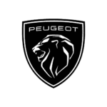 Dunkles, transparentes Logo von der Automarke Peugeot