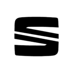 Dunkles, transparentes Logo von der Automarke Seat